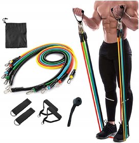 Power Resistance Band, Resistance Toning Tube Set of 5 with Foam Handles,for Home Gym,Workout Body Stretching Power Lift