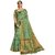 Triveni Green Cotton Jacquard Saree With Blouse Piece