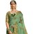 Triveni Green Cotton Jacquard Saree With Blouse Piece