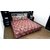 Peponi Jacquard Woven Double Bedsheet for Double Bed with 2 Pillow Covers - Light Red
