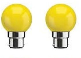Syska SSK-PAG-0.5W- B22 0.5-Watt LED Bulb (Pack of 2 Lamps) (Yellow)