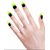 black with neon sparkle Artificial Nails set of 12