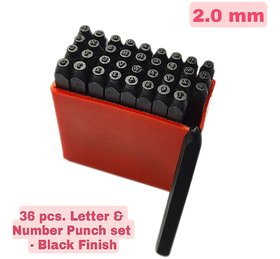 Scorpion Hardened Steel Alphabet Punch Set, 5/64 Inches-2mm (Carbon Steel)