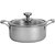 Nirlon Stainless Steel Platinum Triply Casserole with Glass Lid 24 cm|4.7 Liter(Induction Friendly)