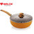 Nirlon Orange Flamy Non stick Aluminium Dishwasher Safe Deep Kadhai|Wok with Glass Lid 24cm - 3Liter