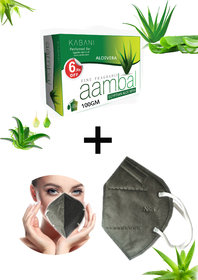 Aambal Egyptian Aloe Vera And Musk Vanila Scent 100gm x 1 Perfumed Bar Beauty Soap With 1 N95 Mask