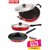 Nirlon Non Stick 3 Piece Combo Set Aluminium Red & Black