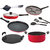 NIRLON Nonstick Aluminium Chemical-Free combo items set for Kitchen Cooking, Red and Black-9 Pieces