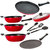 NIRLON Non-Stick Kitchen Cooking Utensil Item Set -Red and Black, 9 - Piece -FT13_CT11_KD10_KD11_KD12_FP12_3SPN