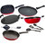 Nirlon nonstick aluminium cooking set combo, Red & Black - 9 Pcs