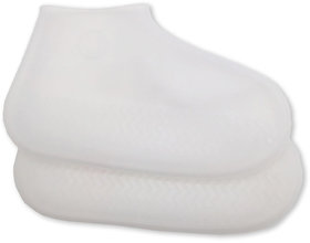 UPKARANWALE Reusable Waterproof Silicone Shoe Covers For Rain Non Slip Shoe booties For All (White)