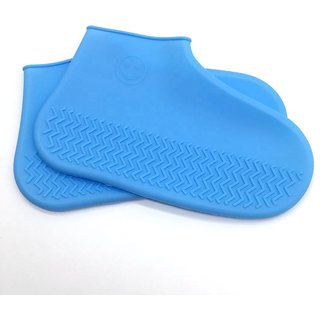 UPKARANWALE Reusable Waterproof Silicone Shoe Covers For Rain Non Slip Shoe booties For All ( Blue )
