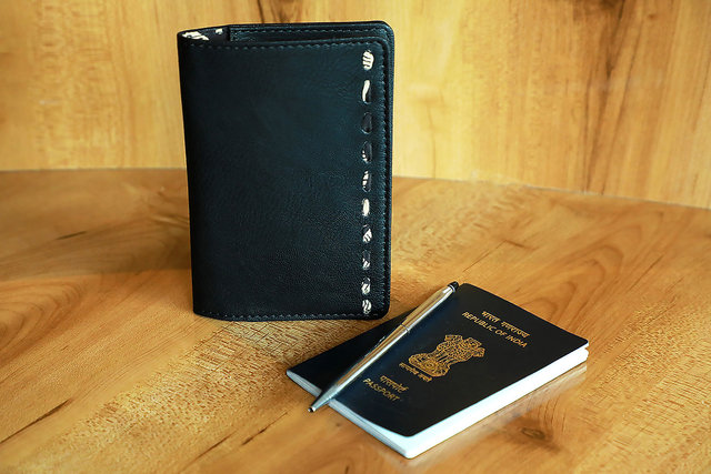 soniacollection Men & Women Black Genuine Leather Document Holder black -  Price in India