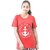 Ww Won Now Red Graphic Print Round Neck Cotton Blend T-Shirt For Women