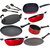 Nirlon Nonstick Gas Compatible Aluminium cookware set , 10 pcs