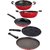 Nirlon 2 Layer Non-Stick Coated Non-Induction Kitchen Cooking Set, Red and Black