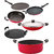 Nirlon Non Stick Aluminium Cookware Set of 6 Pieces with Bakelite Handle