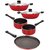 Nirlon Non-Stick Dishwahser Safe Aluminium 5 Piece Kitchenware Combo Gift Set with Steel Lid