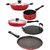 Nirlon 5 Piece Flat Base Non-Stick Coated Kitchenware Set with Steel Lid