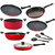 Nirlon Non-Stick Aluminium Cookware Set of 9 Pieces Red Color