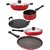 Nirlon 5 Piece Flat Base Non-Stick Coated Kitchenware Utencil Set Gift with Steel Lid