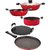 Nirlon Non-Stick Dishwahser Safe Aluminium 5 Piece Kitchenware Utencil Gift Set with Steel Lid