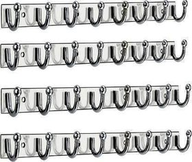 R.S.TRADERS Stainless Steel And Aluminium Alloys Wall Hook 8 Legs  Door Hanger Wall Hanger and Kitchen (Pack of 8))