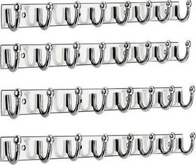 R.S.TRADERS Stainless Steel And Aluminium Wall Hook 8 Legs  Door Hanger Wall Hanger and Kitchen (Pack of 4))