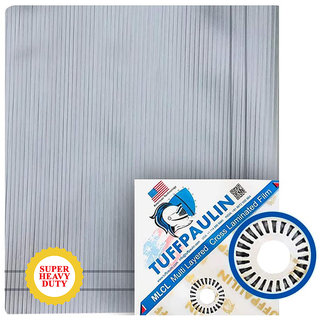 TUFFPAULIN 60FT X 40FT 200 GSM Silver Super Heavy Duty Tarpaulin Tirpal Tadpatri Tharpai UV and Water Resistant