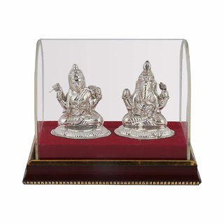                       Silver plated latest design laxmi ganesh idol                                              