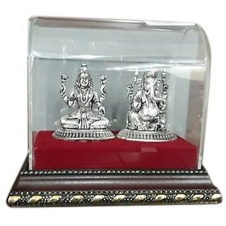                       Beautiful laxmi ganesh silver idol                                              