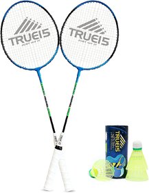 Scorpion Classic Badminton Racquet Kit  Kit Including 2PC Classic Blue Rackets with 3PC Ultra Shuttle Cock