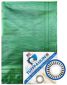 TUFFPAULIN 15FT X 9FT 90 GSM Green Tarpaulin Tirpal Tadpatri Tharpai Thadika, Eyelet, UV and Water Resistant