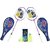 Scorpion 2PC KIA Badminton Racquet Blue Cover with 3PC Ultra Shuttlecock
