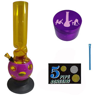 Farman Handicrafts 12 Inch 50 mm Acrylic Bong Double Layer Strong Bowl Pipe 50AB59 Pack of 1