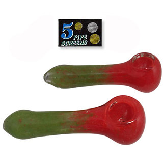                       Farman Handicrafts 5 Inch Rasta Smoking Glass Pipe Pack of 1                                              