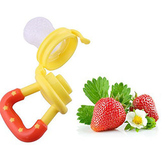                       VBaby Colorful Attractive Baby Food Feeder Grow With Me Set Baby Teething Toy Silicone Teether Nibbler                                              