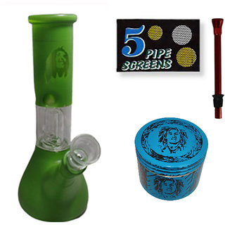 Farman Handicrafts 8 Inch BOB Marley Bong Glass Water Pipe (Pack of 1)