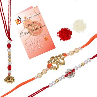                       Lucky Jewellery Rakhi 18K Gold Plated Rakhe Boho CollectionRakhee Bracelet for Bro/Brother/ Rakshasutra                                              