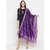 Get Wrapped Gold Border Duppatta with Embroidery - Purple