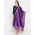 Get Wrapped Gold Border Duppatta with Embroidery - Purple
