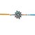 Lucky Jewellery Rakhi Siver Oxidised Turquoise Blue Rakhe Boho Collection Rakhee Bracelet for Bro/Brother Rakshasutra