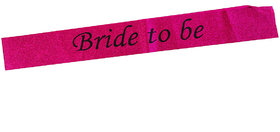 BRIDE TO BE GLITTER SASH for Bachelorette Bride to Be Pack of 1 PINK SASH WITH BLACK LETTERING (Party Monkey)