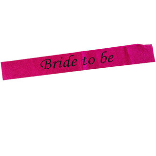                       BRIDE TO BE GLITTER SASH for Bachelorette Bride to Be Pack of 1 PINK SASH WITH BLACK LETTERING (Party Monkey)                                              