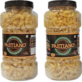 Pastiano Big Fusilli and Small Fusilli Pasta Jars- 500 gms each (Pack of 2)