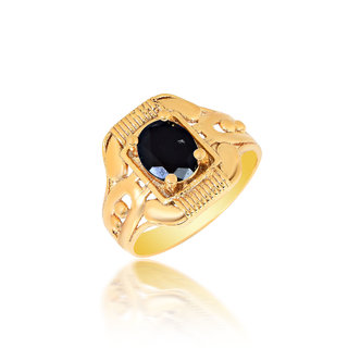                       MissMister Brass Micron Real Goldplated Handmade Black Onyx fingerring Fashion jewellery (MM5748ORMI)                                              