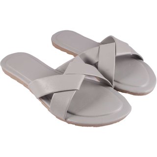 Women's criss cross slide sandals top