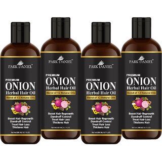                       Park Daniel Onion Herbal Hair Oil Hair Growth- 4 bottle(800 ml)                                              