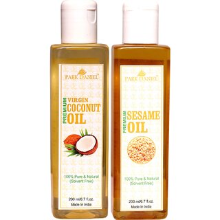                       Park Daniel Coconut oil & Sesame Oil- 2 bottles 200 ml(400 ml)                                              