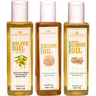 Park Daniel Sesame, Olive, Sweet Almond Oil- 3 bottles(300 ml) Park Daniel Sesame, Olive, Sweet Almond Oil- 3 bottles(300 ml)